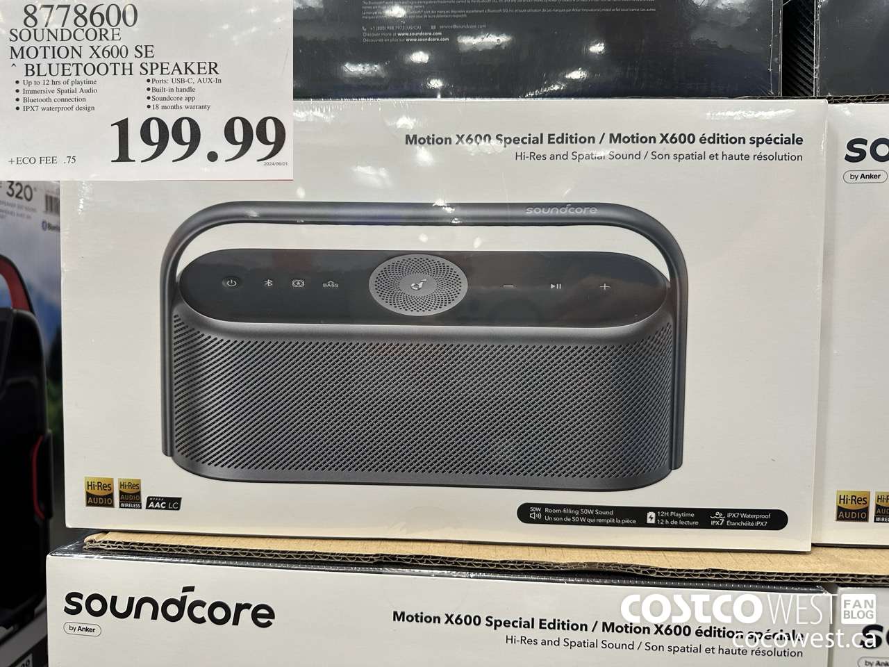 8778600 SOUNDCORE MOTION X600 SE BLUETOOTH SPEAKER $199.99