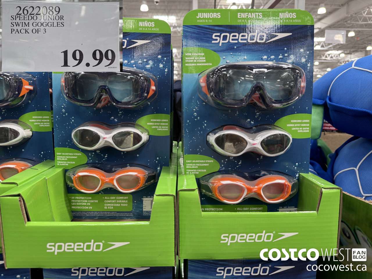 2622089 SPEEDO JUNIOR GOGGLE 3PK $19.99