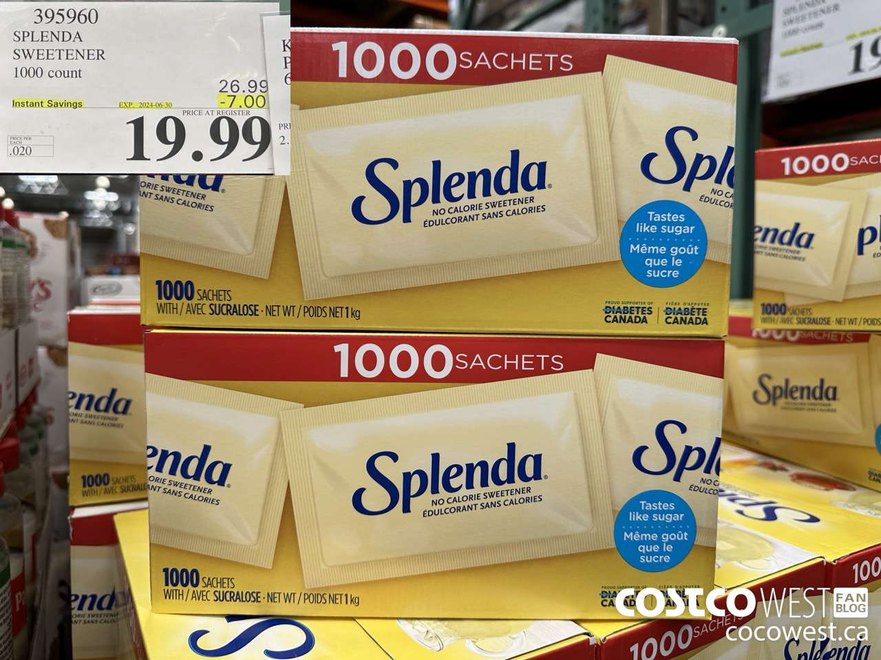 395960 SPLENDA SWEETENER 1000 PACKETS ($7.00 INSTANT SAVINGS EXPIRES ON 2024-06-30) $19.99