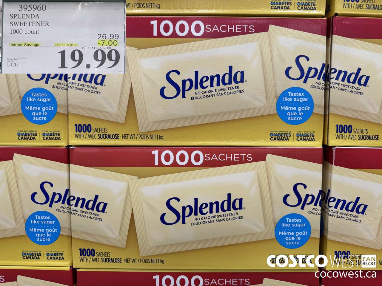 395960 SPLENDA SWEETENER 1000 PACKETS ($7.00 INSTANT SAVINGS EXPIRES ON 2024-06-30) $19.99