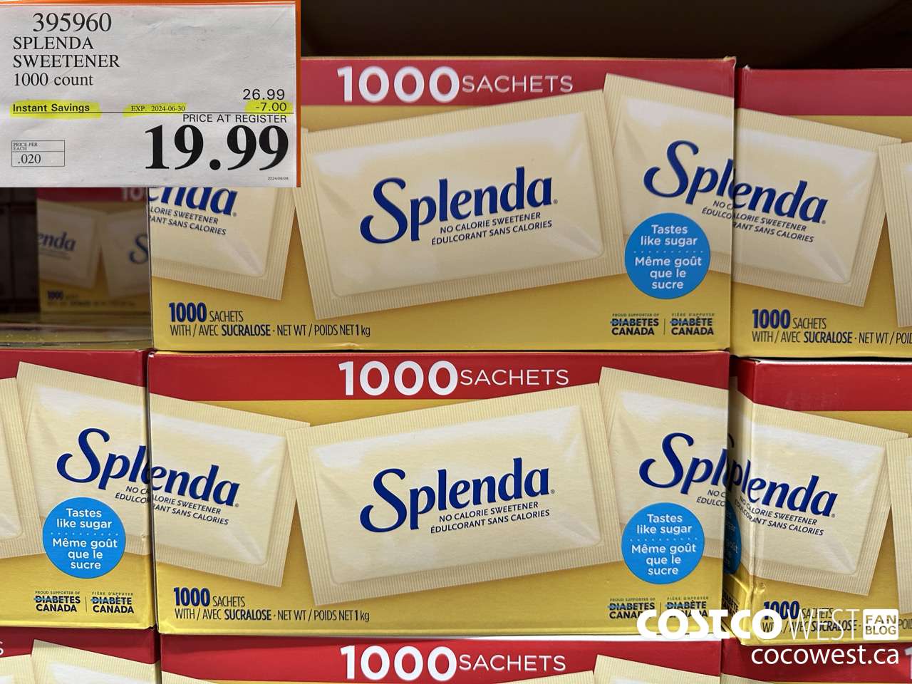 395960 SPLENDA SWEETENER 1000 PACKETS ($7.00 INSTANT SAVINGS EXPIRES ON 2024-06-30) $19.99