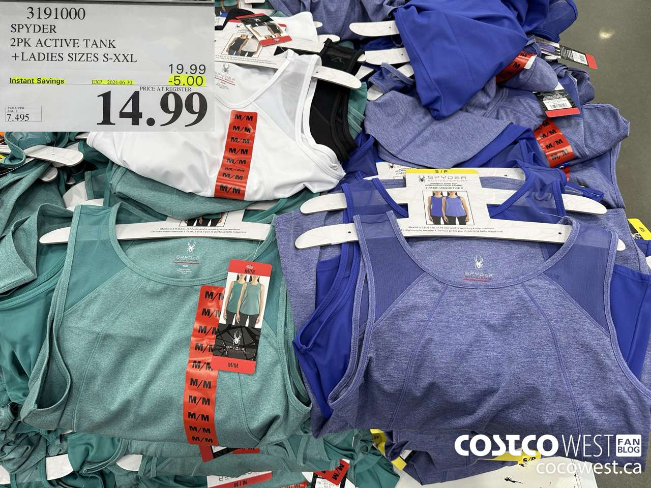 3191000 SPYDER 2PK ACTIVE TANKS LADIES SIZES S-XXL ($5.00 INSTANT SAVINGS EXPIRES ON 2024-06-30) $14.99