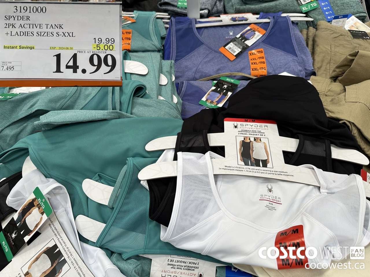 3191000 SPYDER 2PK ACTIVE TANKS LADIES SIZES S-XXL ($5.00 INSTANT SAVINGS EXPIRES ON 2024-06-30) $14.99