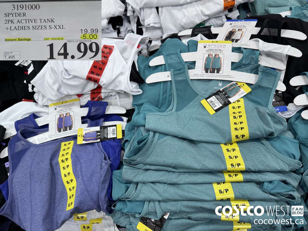 3191000 SPYDER 2PK ACTIVE TANKS LADIES SIZES S-XXL ($5.00 INSTANT SAVINGS EXPIRES ON 2024-06-30) $14.99