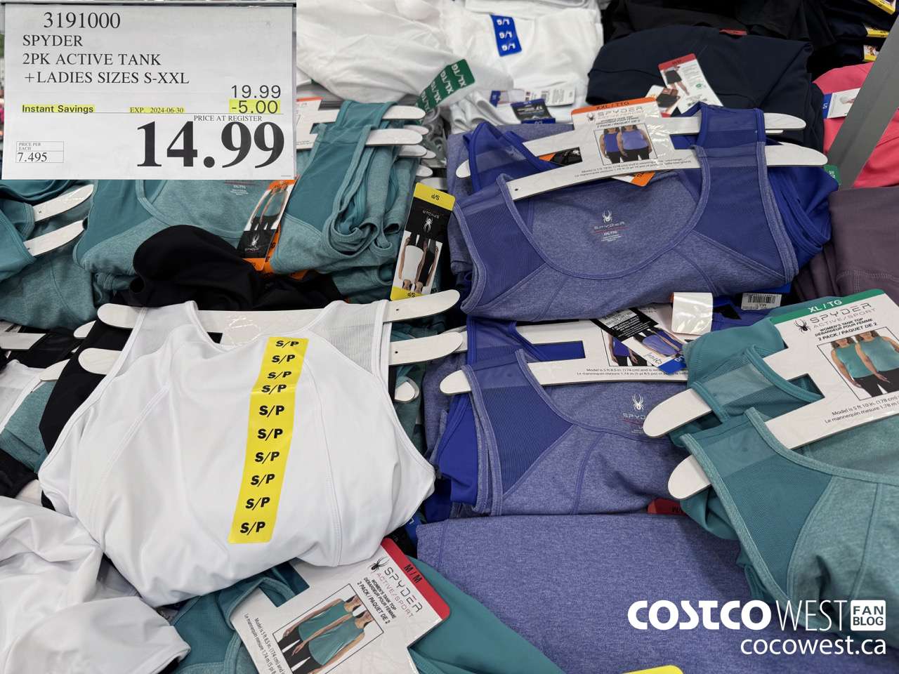 3191000 SPYDER 2PK ACTIVE TANKS LADIES SIZES S-XXL ($5.00 INSTANT SAVINGS EXPIRES ON 2024-06-30) $14.99