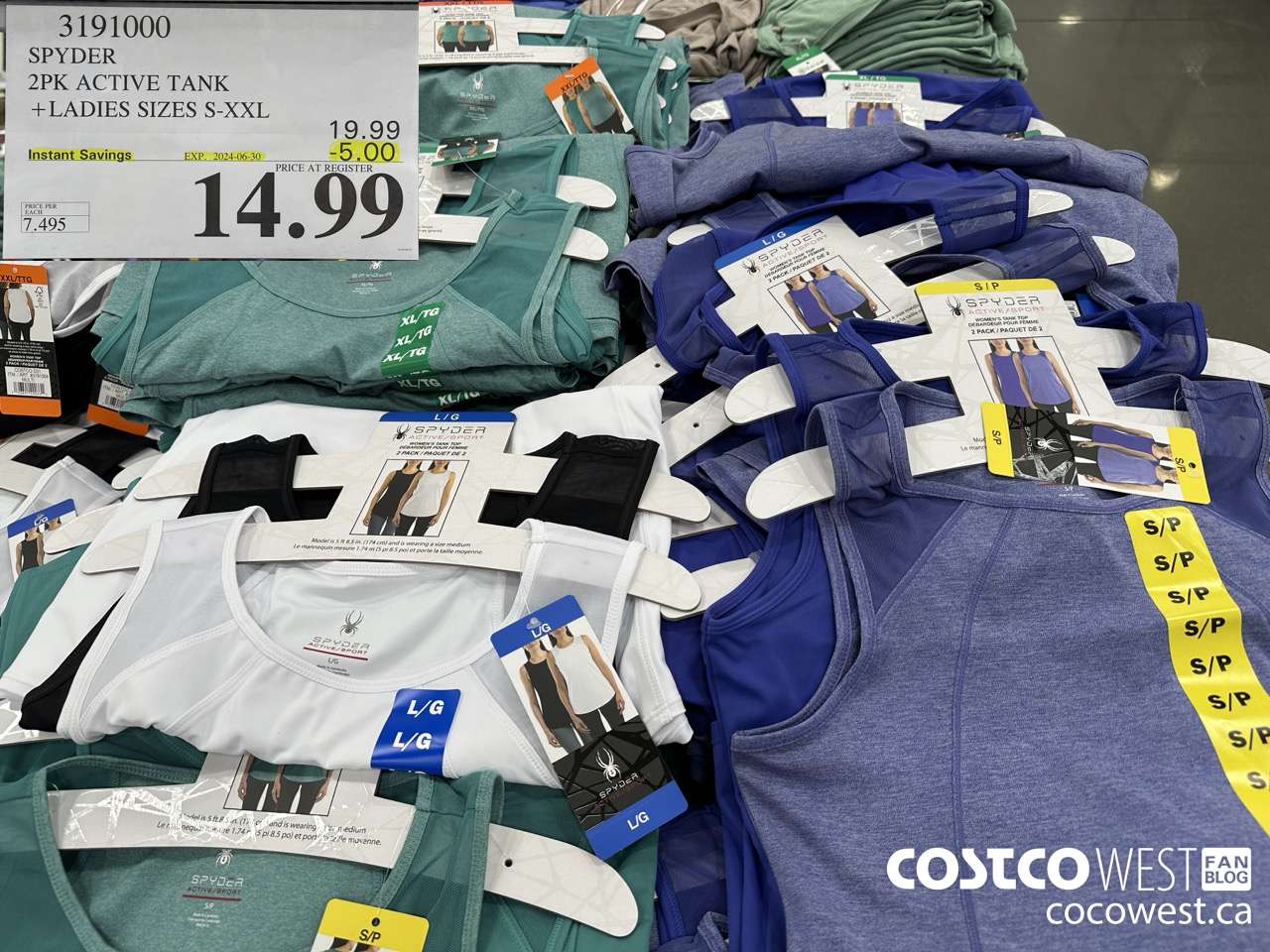 3191000 SPYDER 2PK ACTIVE TANKS LADIES SIZES S-XXL ($5.00 INSTANT SAVINGS EXPIRES ON 2024-06-30) $14.99