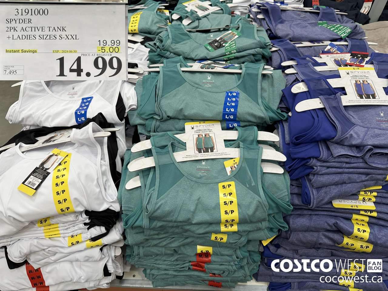 3191000 SPYDER 2PK ACTIVE TANKS LADIES SIZES S-XXL ($5.00 INSTANT SAVINGS EXPIRES ON 2024-06-30) $14.99