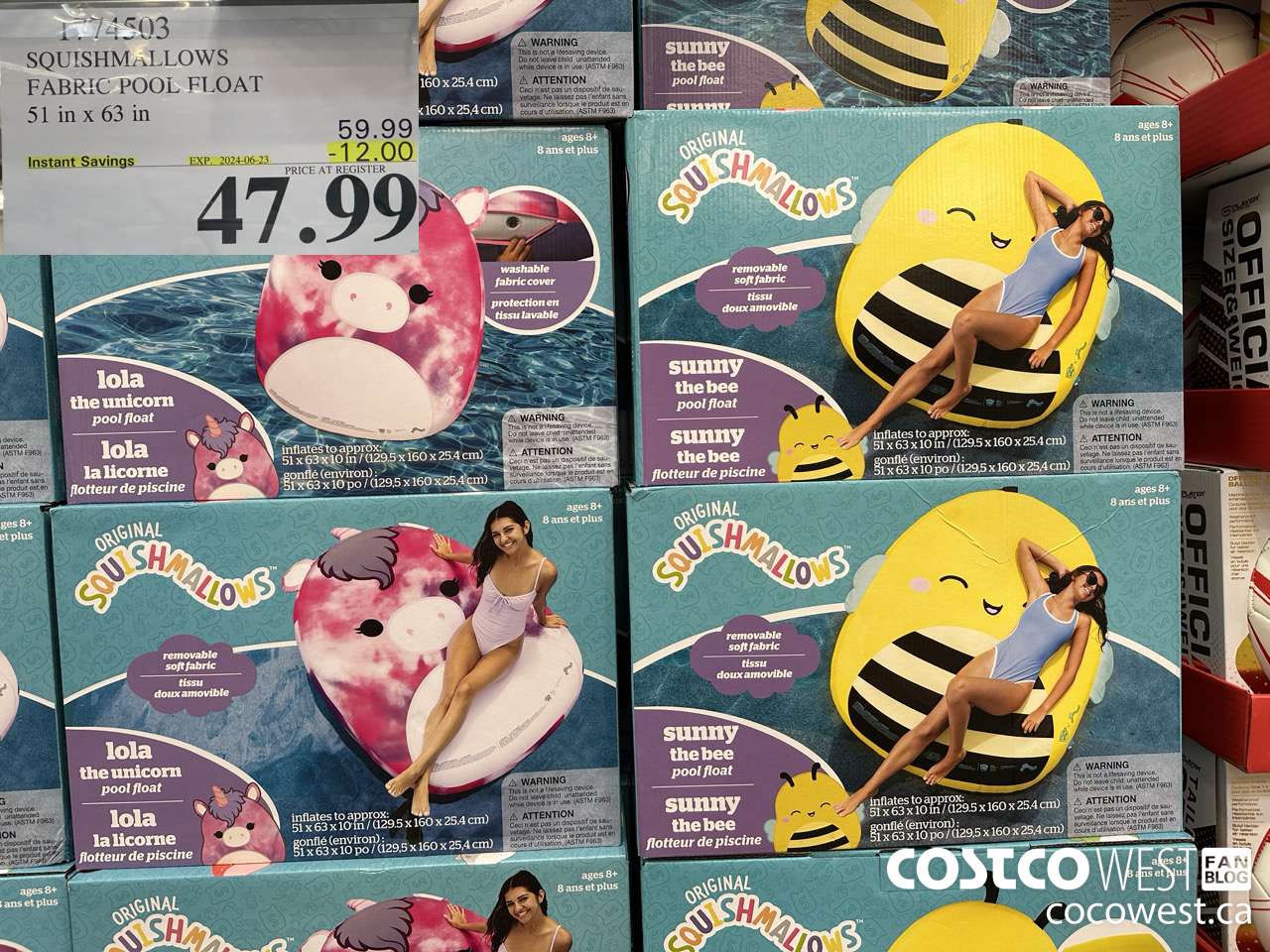 1774503 SQUISHMALLOWS FABRIC POOL FLOAT  ($12.00 INSTANT SAVINGS EXPIRES ON 2024-06-23) $47.99