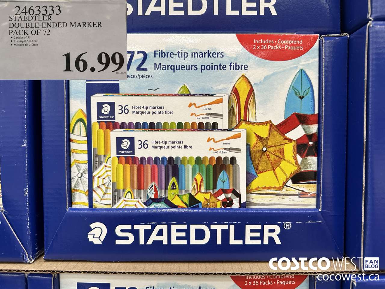 2463333 STAEDTLER DOUBLE-ENDED MARKER PACK OF 72 $16.99