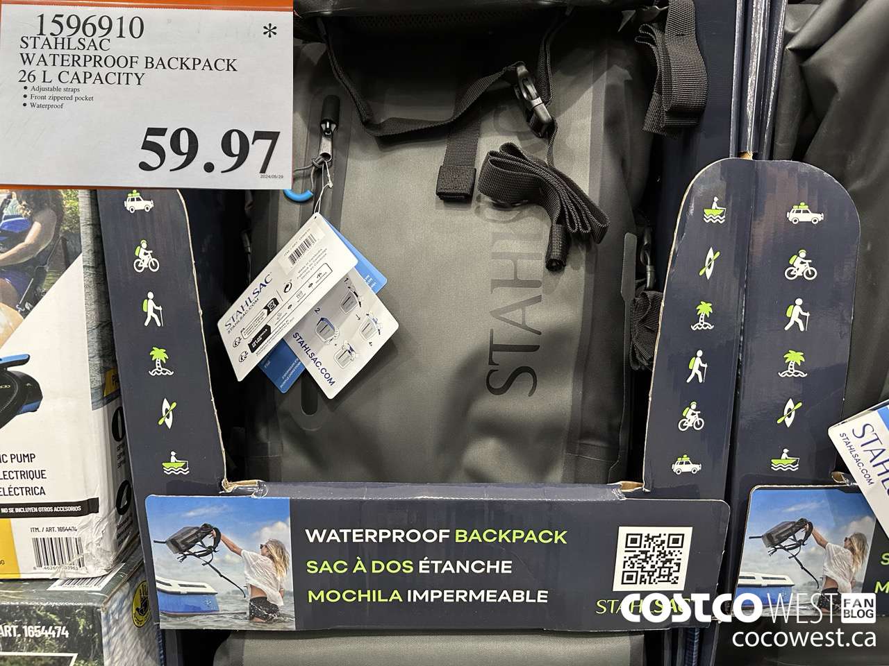 1596910 STAHLSAC WATERPROOF BACKPACK 26 L CAPACITY $59.97