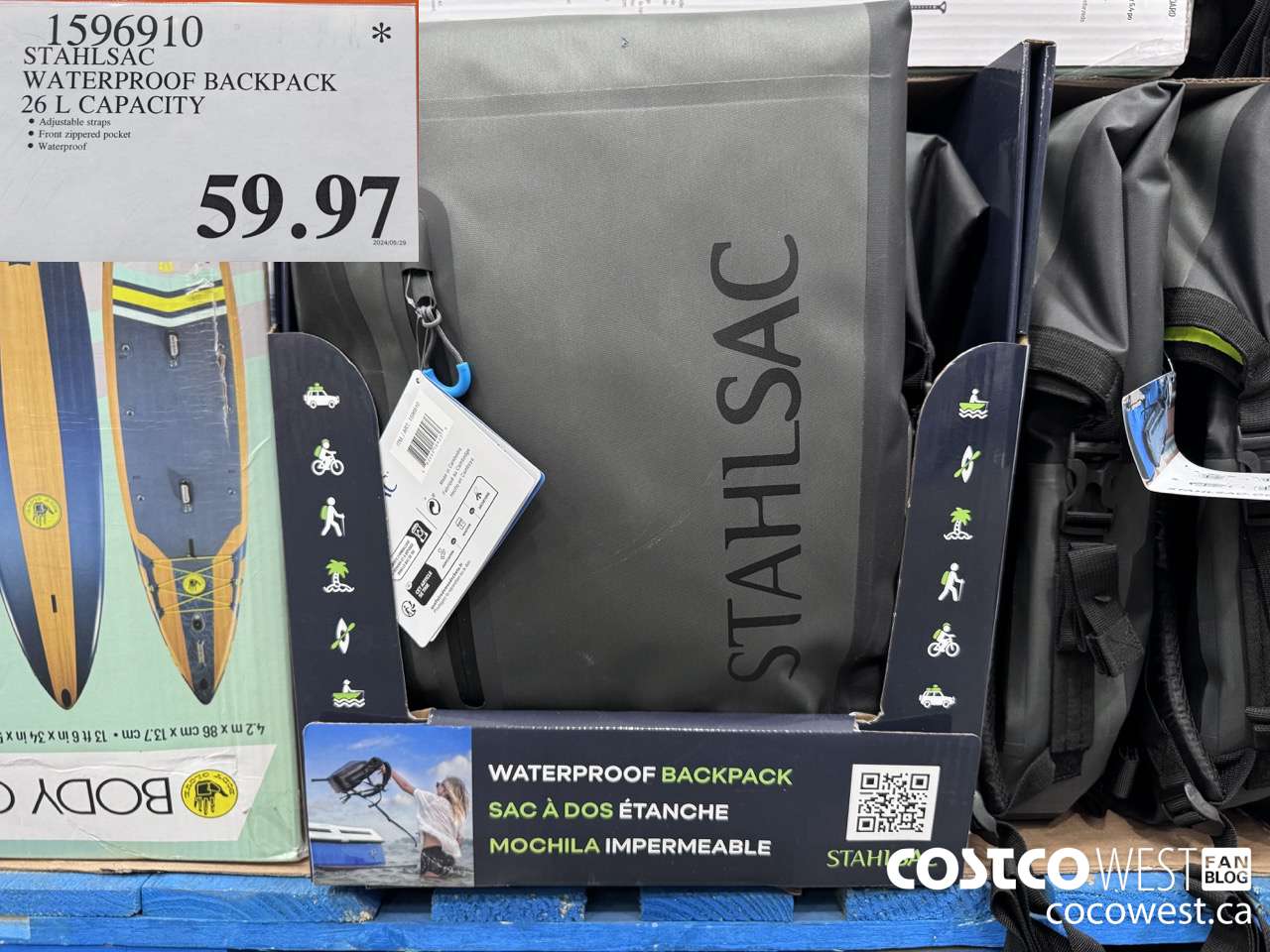 1596910 STAHLSAC WATERPROOF BACKPACK 26 L CAPACITY $59.97