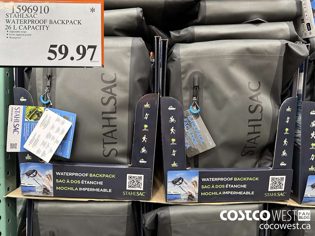 1596910 STAHLSAC WATERPROOF BACKPACK 26 L CAPACITY $59.97