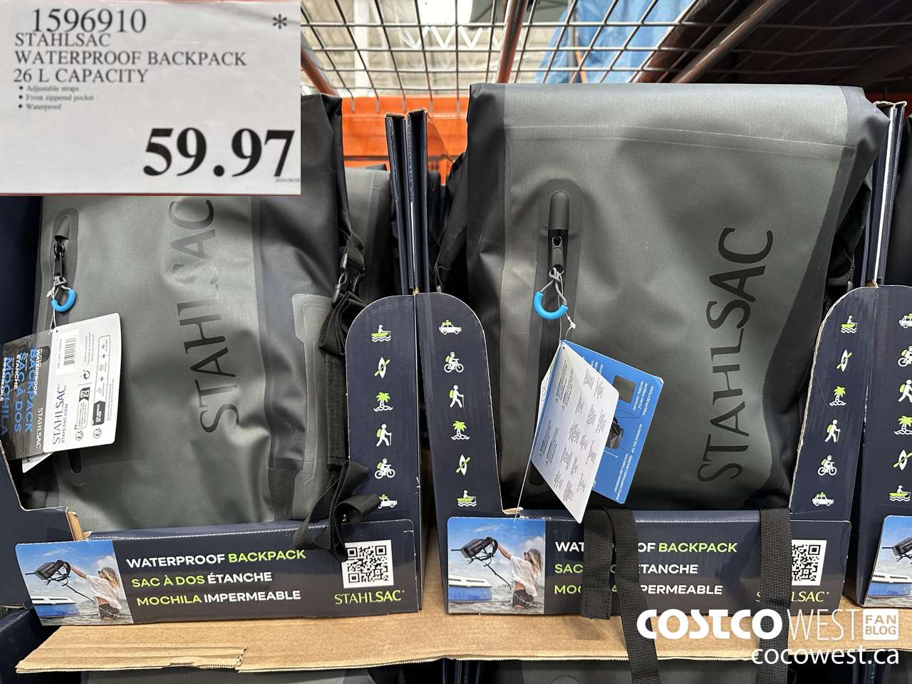 1596910 STAHLSAC WATERPROOF BACKPACK 26 L CAPACITY $59.97