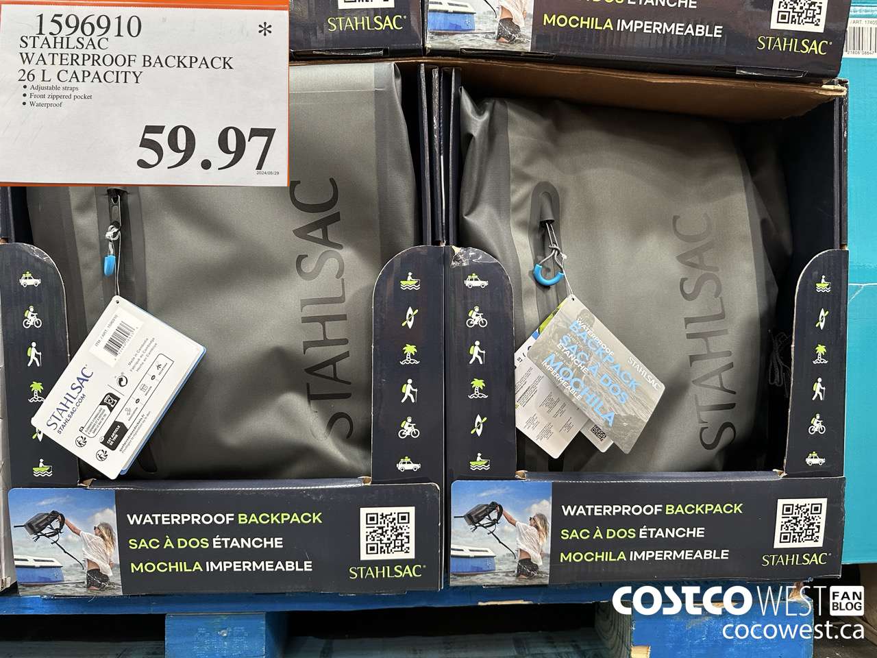 1596910 STAHLSAC WATERPROOF BACKPACK 26 L CAPACITY $59.97