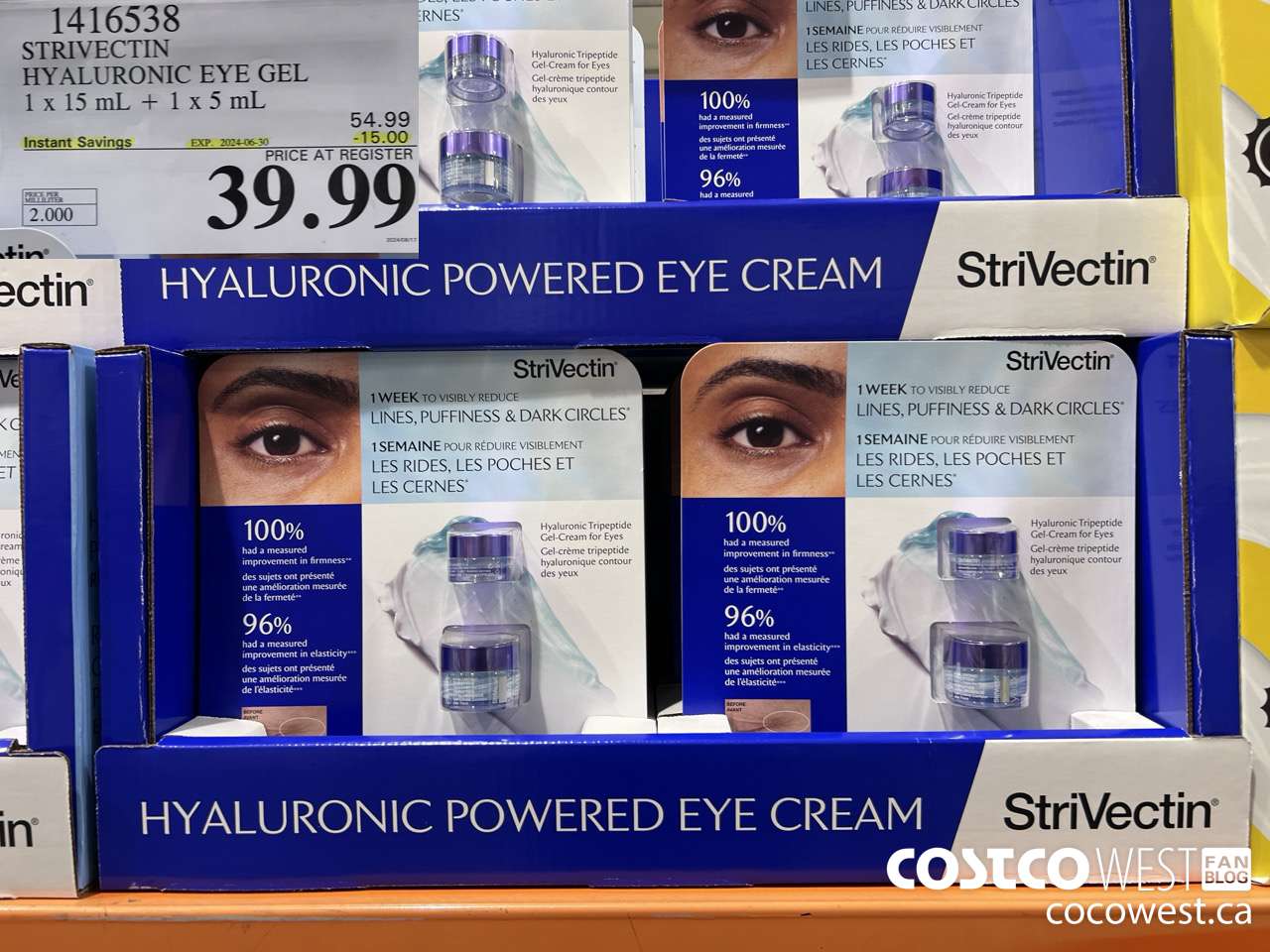 1416538 STRIVECTIN HYALURONIC EYE GEL 1x15mL + 1×5 mL ($15.00 INSTANT SAVINGS EXPIRES ON 2024-06-30) $39.99