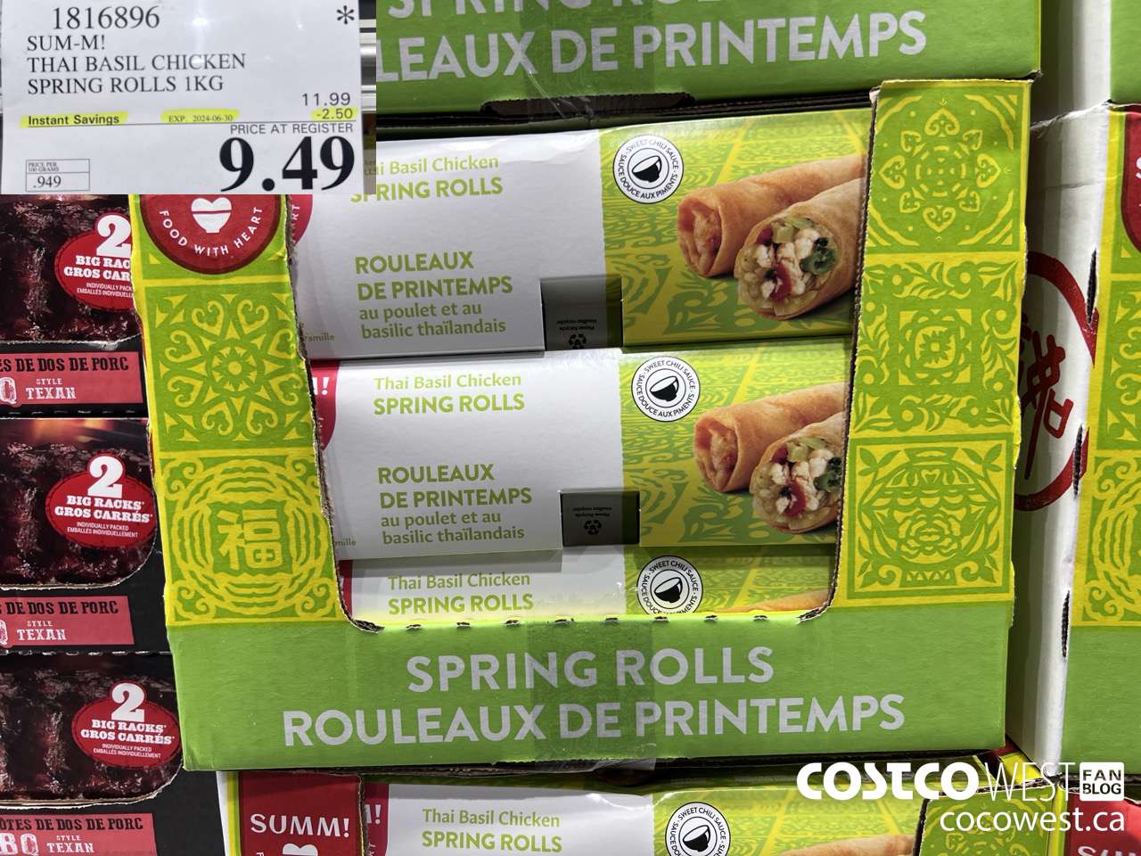 1816896 SUM-M! THAI BASIL CHICKEN SPRING ROLLS 1KG ($2.50 INSTANT SAVINGS EXPIRES ON 2024-06-30) $9.49