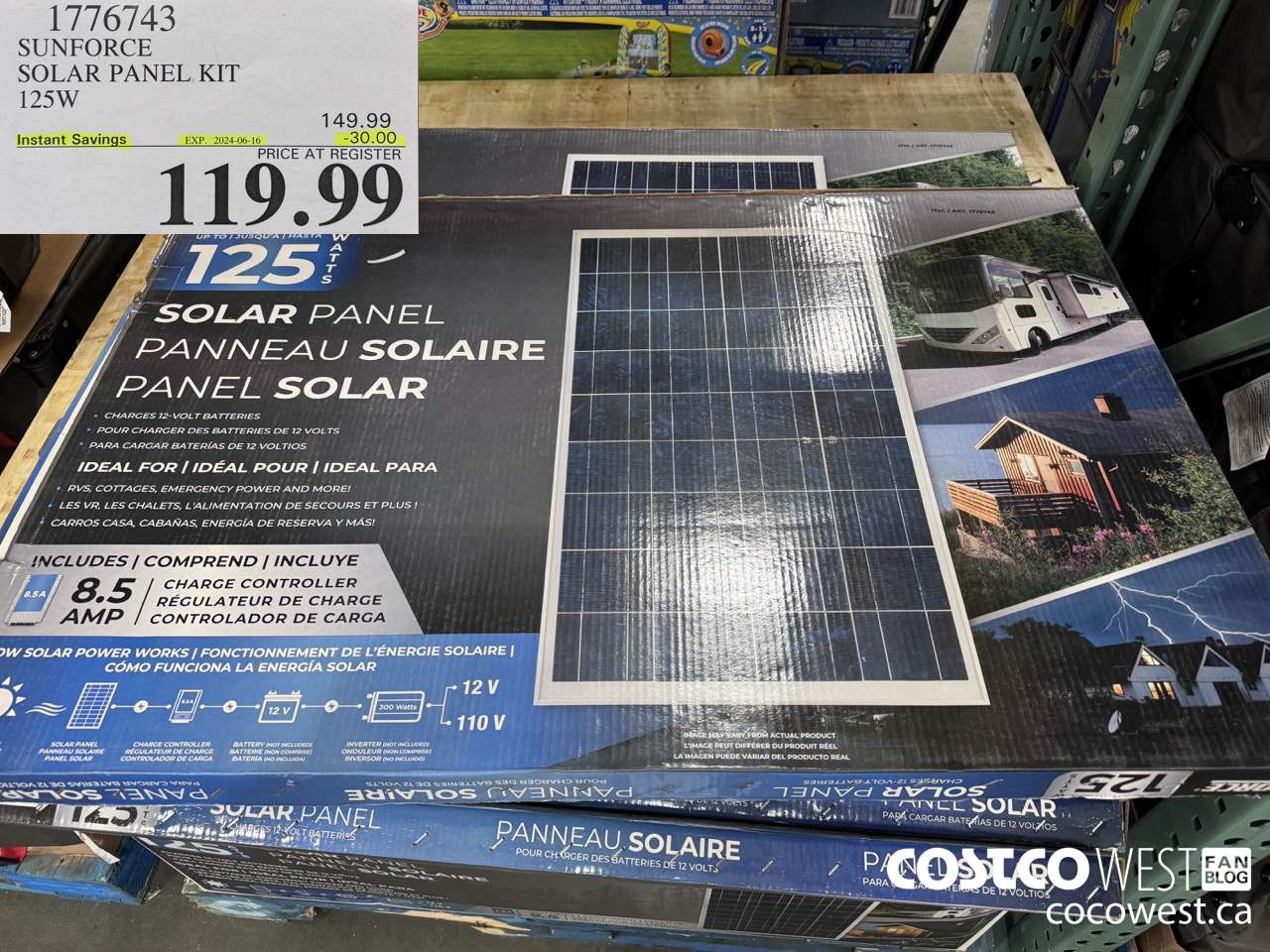 1776743 SUNFORCE SOLAR PANEL KIT 125W ($30.00 INSTANT SAVINGS EXPIRES ON 2024-06-16) $119.99