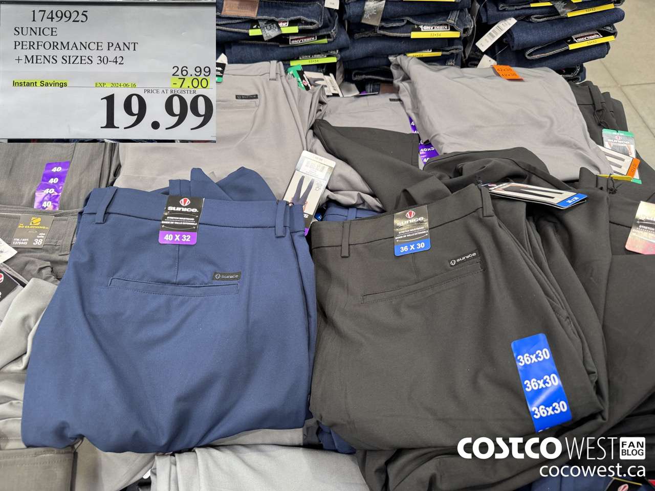 1749925 SUNICE PERFORMANCE PANT MENS SIZES 30-42 ($7.00 INSTANT SAVINGS EXPIRES ON 2024-06-16) $19.99