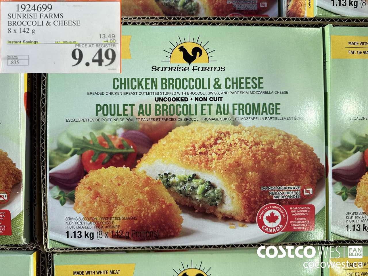 1924699 SUNRISE FARMS BROCCOLI & CHEESE 8 X 142 G ($4.00 INSTANT SAVINGS EXPIRES ON 2024-07-07) $9.49