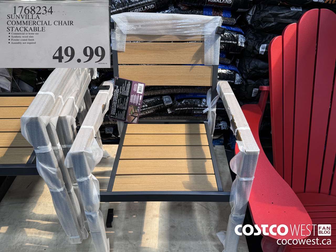 1768234 SUNVILLA COMMERCIAL CHAIR STACKABLE $49.99