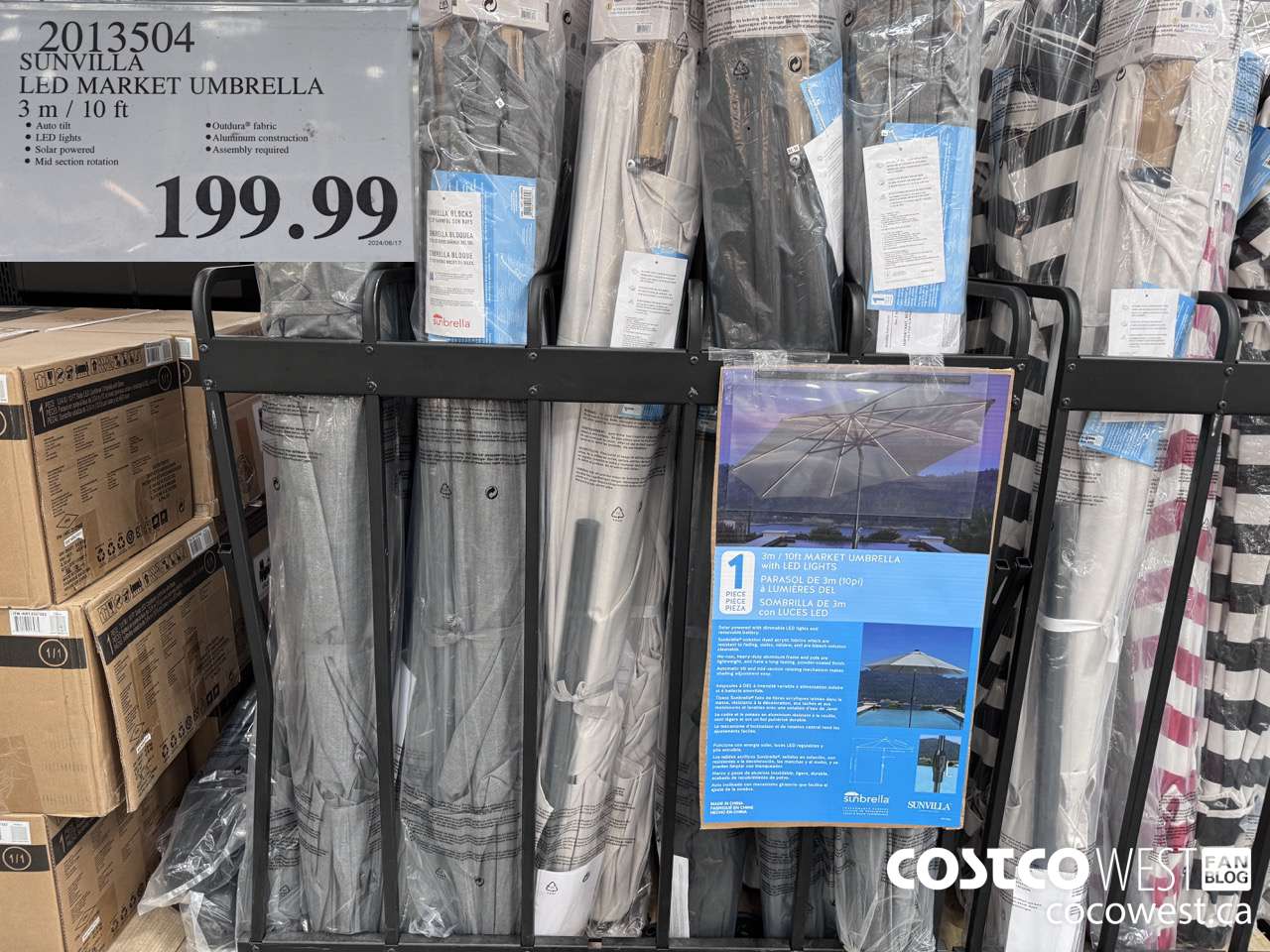 2013504 SUNVILLA LED MARKET UMBRELLA 3M / 10FT $199.99