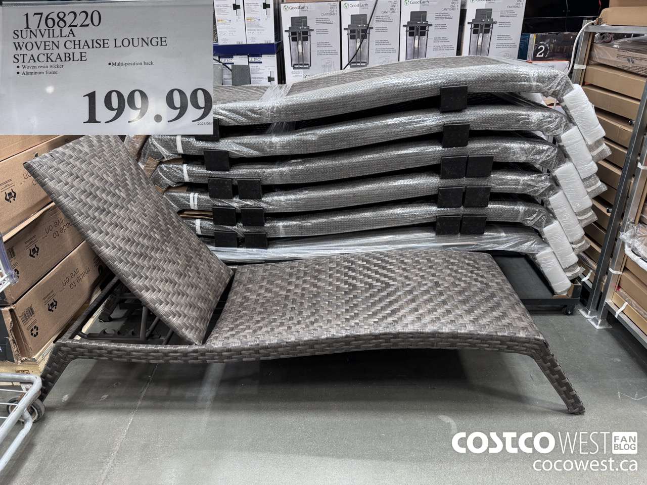 1768220 SUNVILLA WOVEN CHAISE LOUNGE STACKABLE $199.99