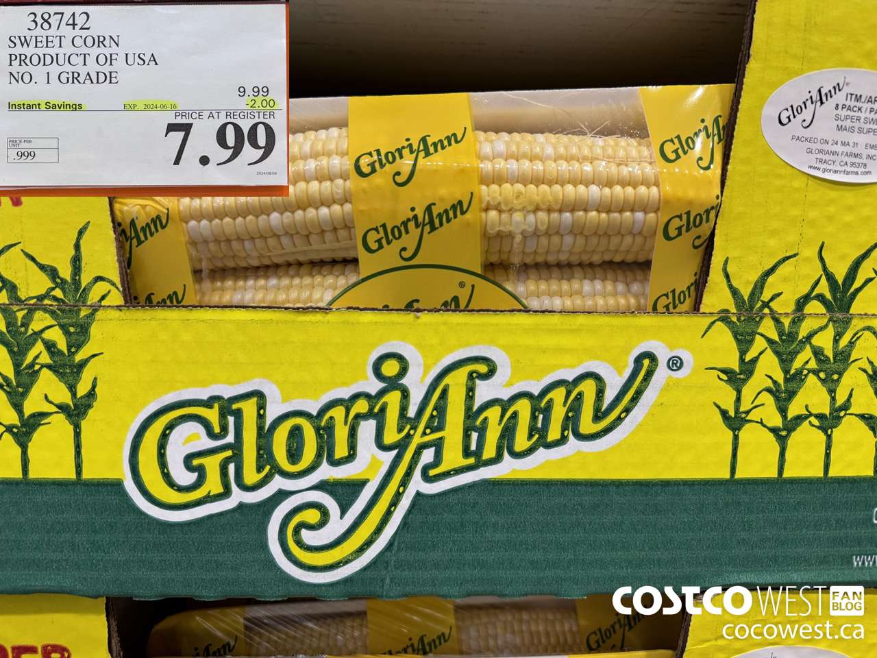38742 SWEET CORN PRODUCT OF USA NO. 1 GRADE ($2.00 INSTANT SAVINGS EXPIRES ON 2024-06-16) $7.99
