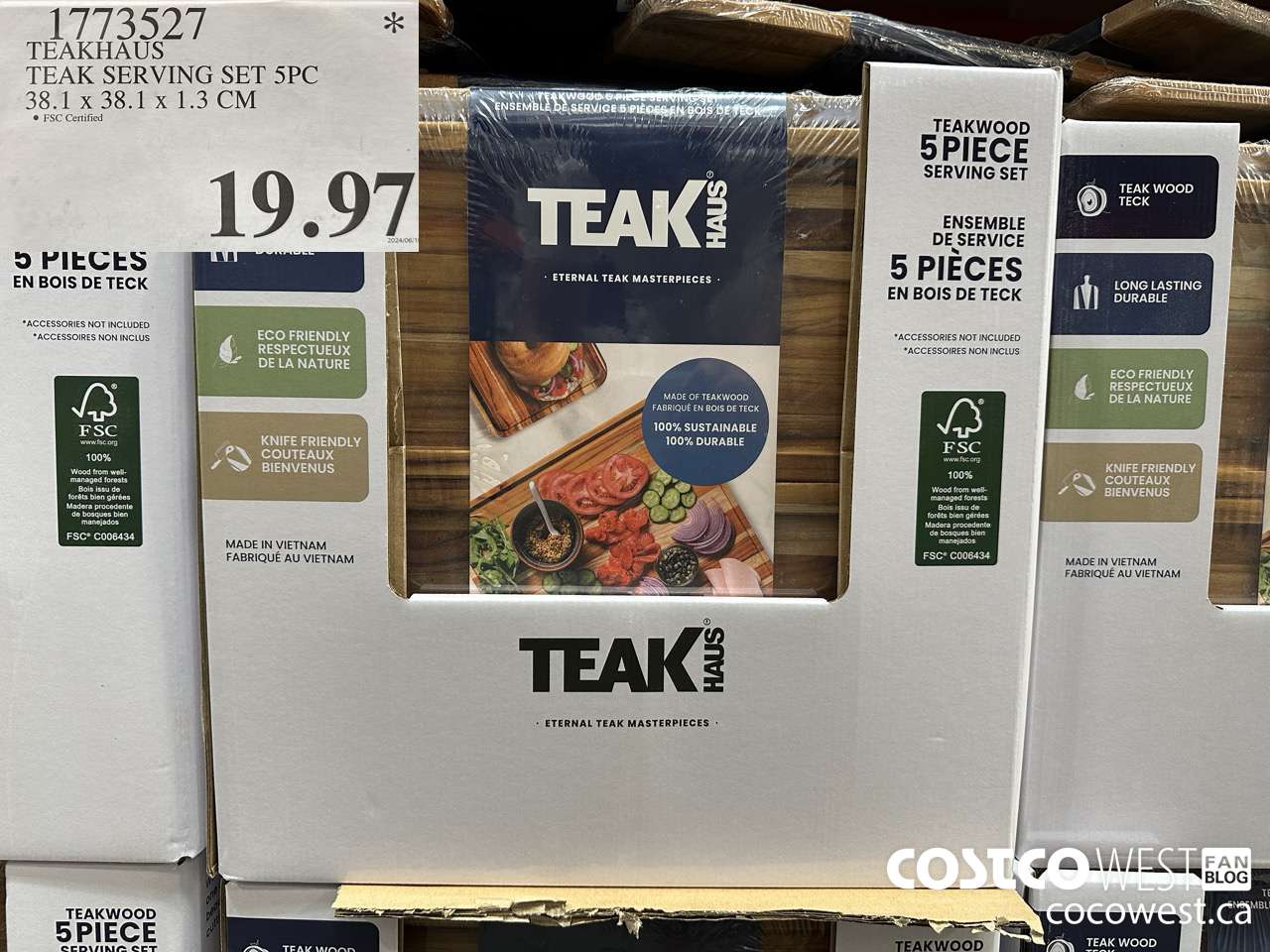 1773527 TEAKHAUS TEAK SERVING SET 5PC 38.1 x 38.1 x 1.3 CM  $19.97