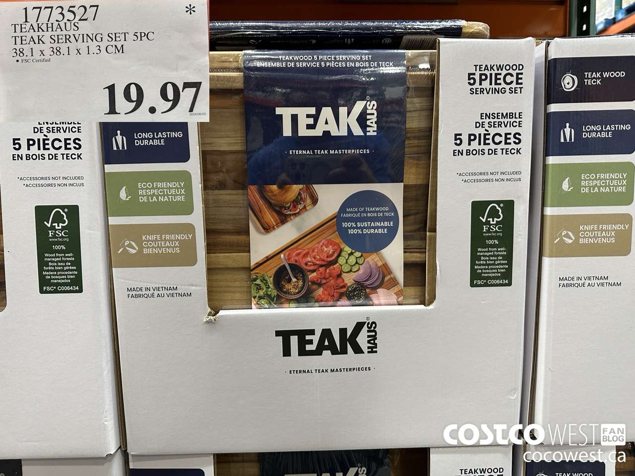 1773527 TEAKHAUS TEAK SERVING SET 5PC 38.1x 38.1 x 1.3 CM $19.97