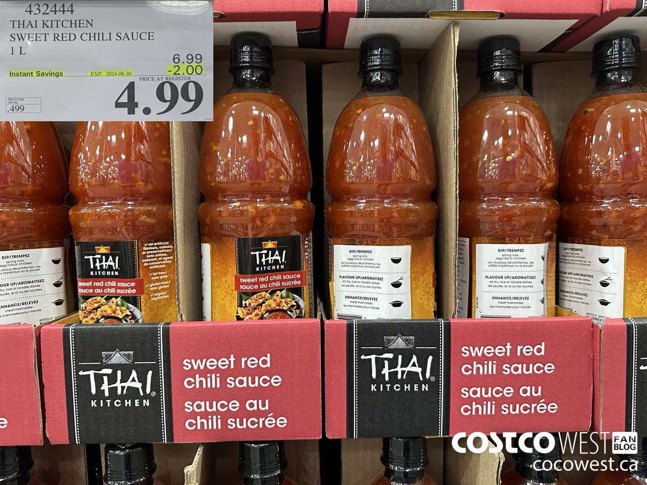 432444 THAI KITCHEN SWEET RED CHILI SAUCE 1L ($2.00 INSTANT SAVINGS EXPIRES ON 2024-06-30) $4.99