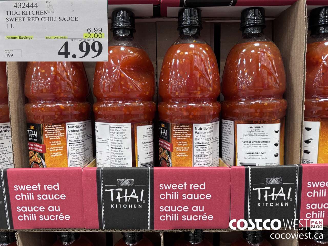 432444 THAI KITCHEN SWEET RED CHILI SAUCE 1L ($2.00 INSTANT SAVINGS EXPIRES ON 2024-06-30) $4.99
