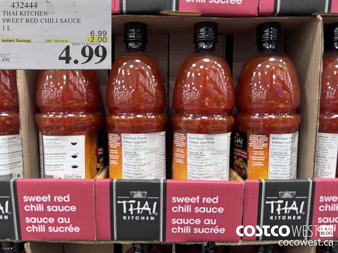 432444 THAI KITCHEN SWEET RED CHILI SAUCE 1L ($2.00 INSTANT SAVINGS EXPIRES ON 2024-06-30) $4.99