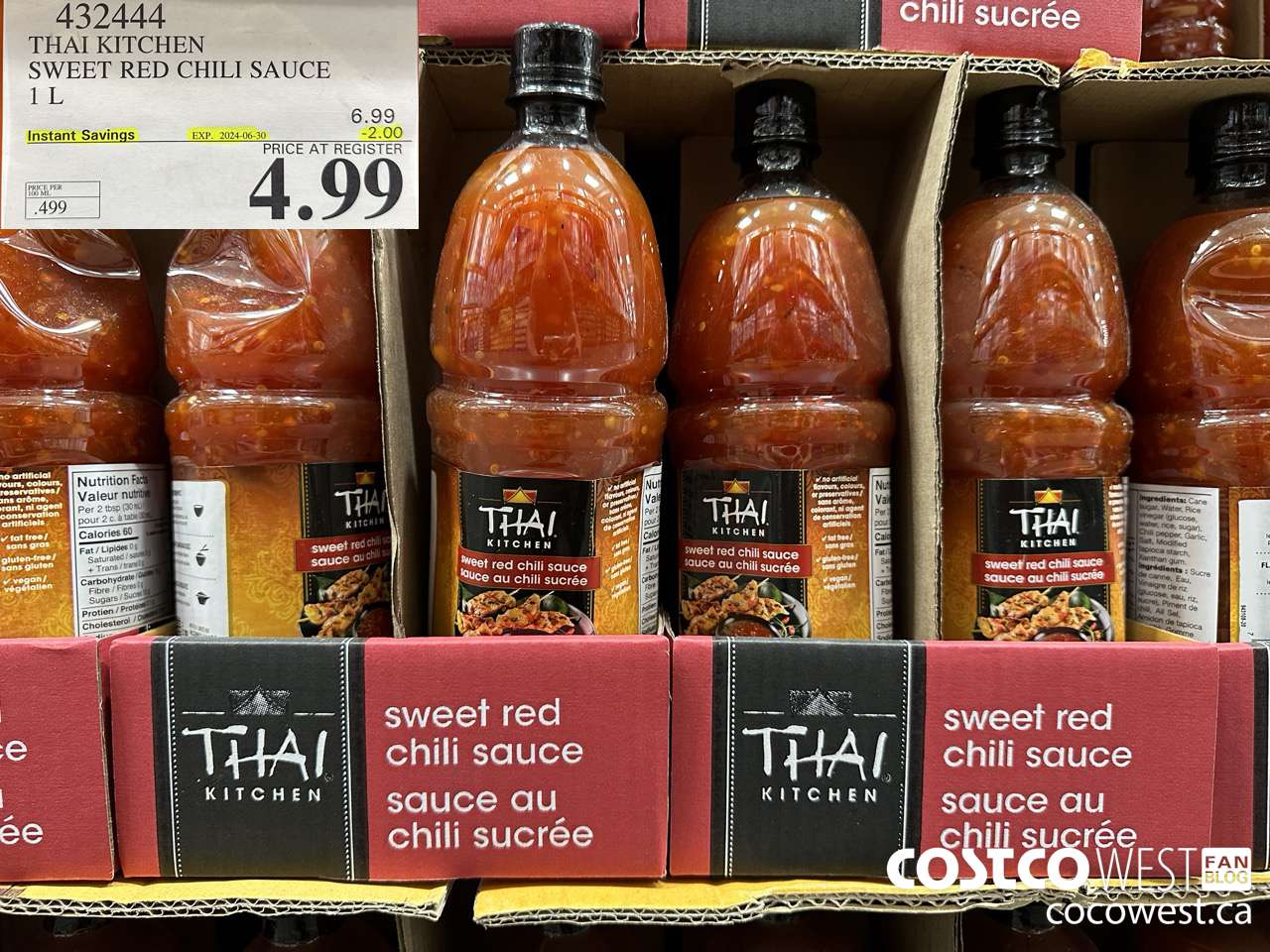 432444 THAI KITCHEN SWEET RED CHILI SAUCE 1L ($2.00 INSTANT SAVINGS EXPIRES ON 2024-06-30) $4.99