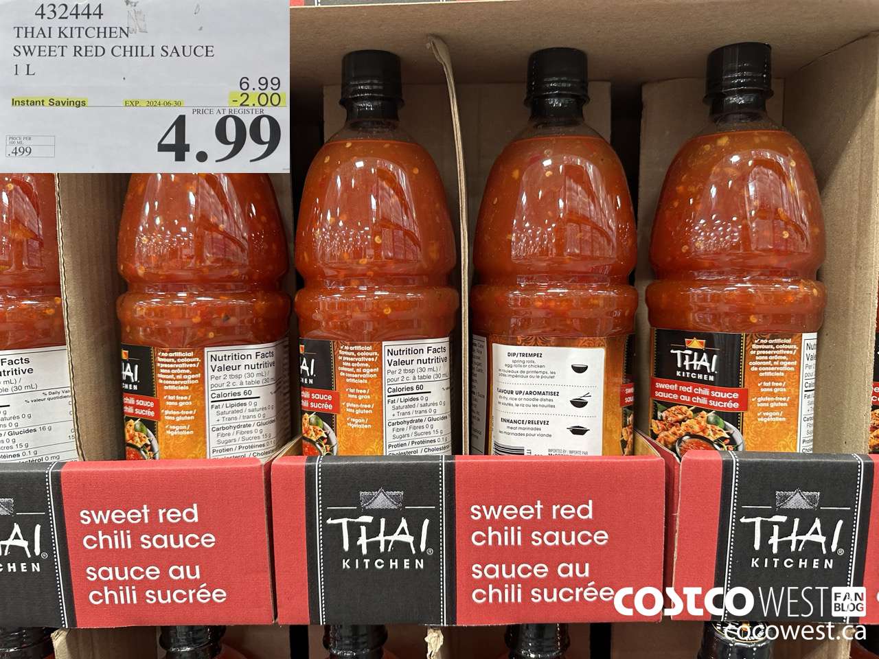 432444 THAI KITCHEN SWEET RED CHILI SAUCE 1L ($2.00 INSTANT SAVINGS EXPIRES ON 2024-06-30) $4.99