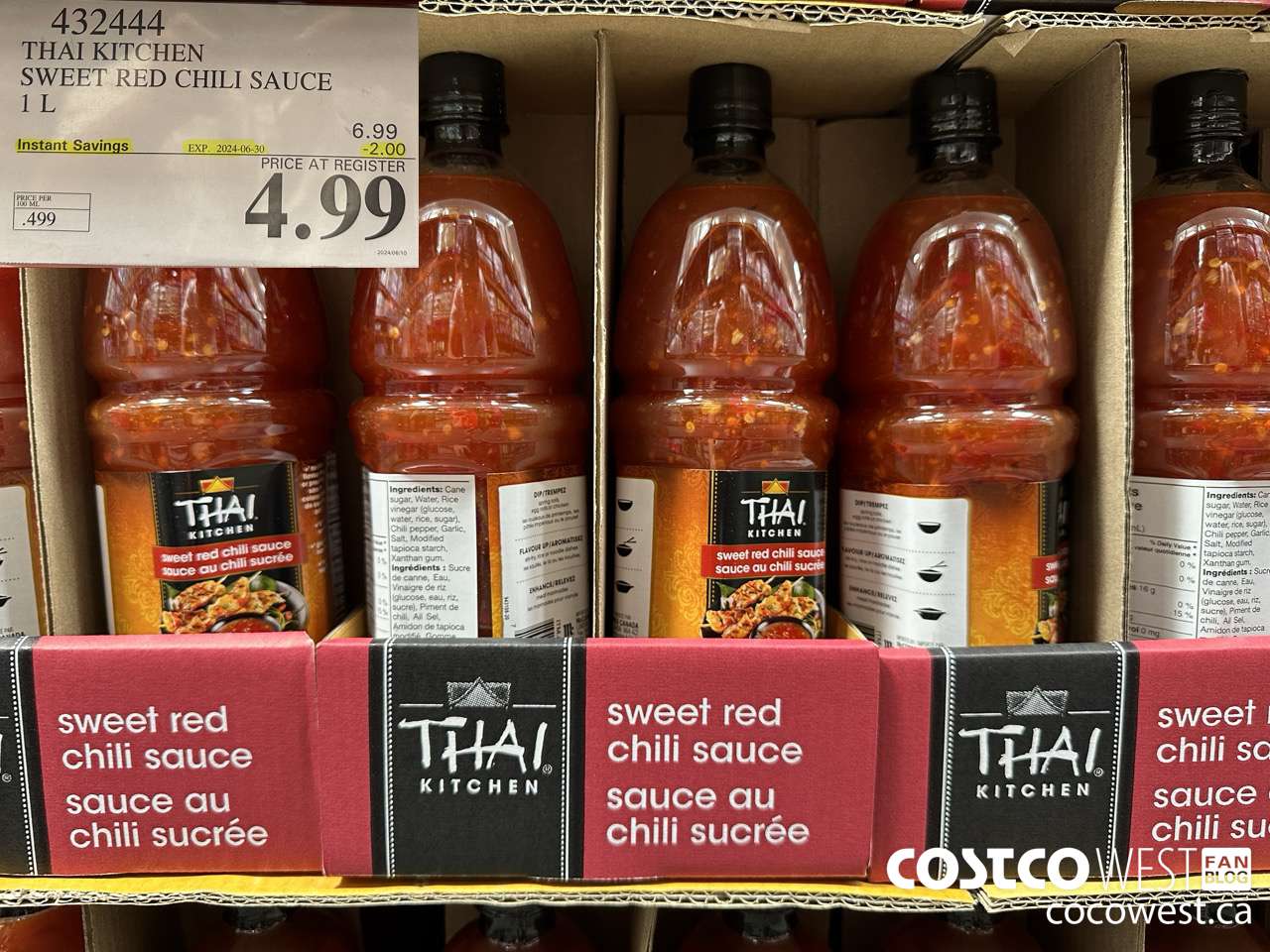 432444 THAI KITCHEN SWEET RED CHILI SAUCE 1L ($2.00 INSTANT SAVINGS EXPIRES ON 2024-06-30) $4.99