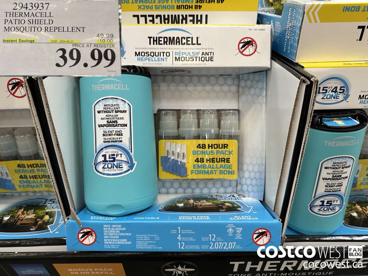 2943937 THERMACELL PATIO SHIELD MOSQUITO REPELLENT ($10.00 INSTANT SAVINGS EXPIRES ON 2024-06-23) $39.99