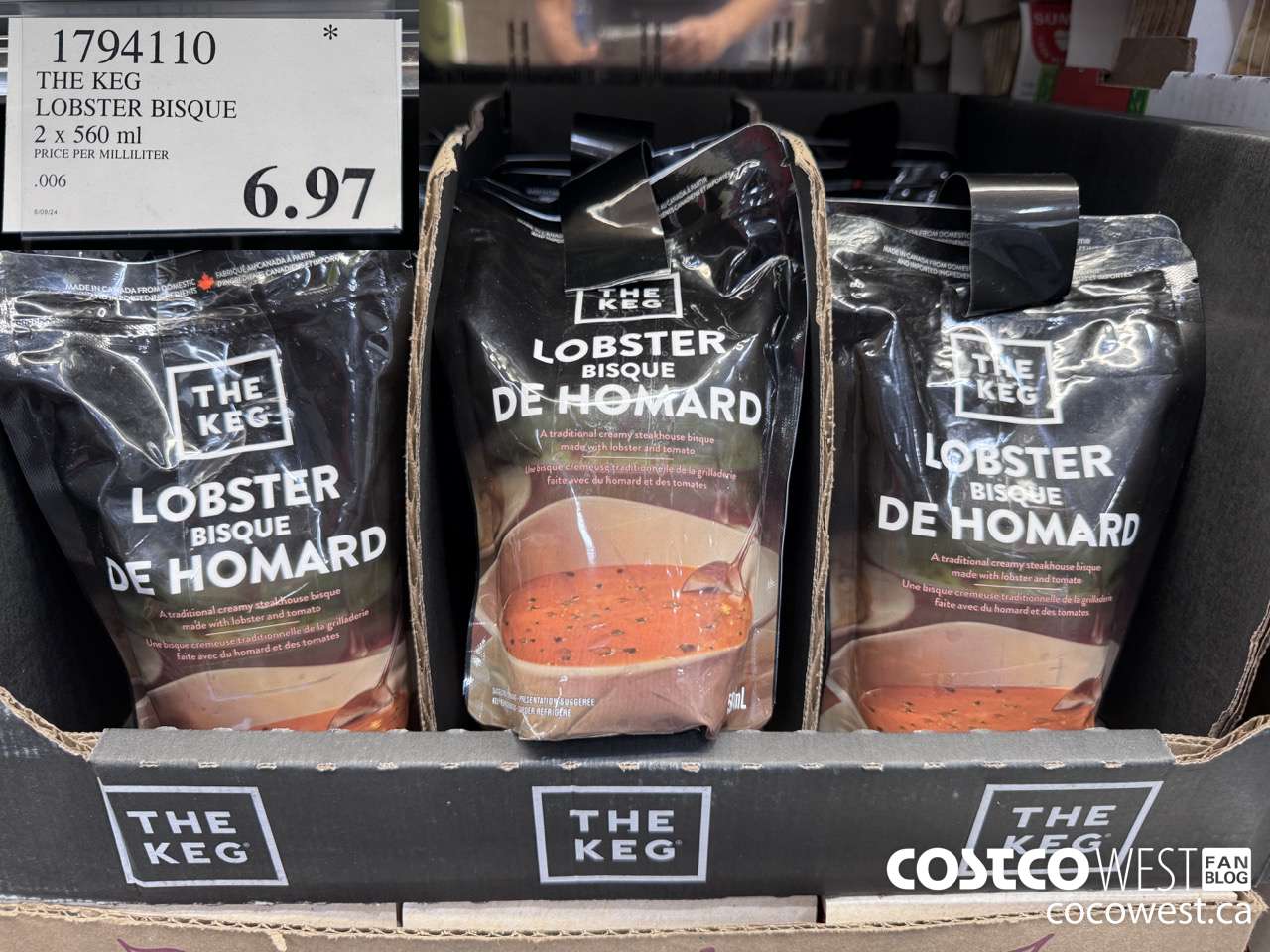 1794110 THE KEG LOBSTER BISQUE 2 X 560 ML $6.97