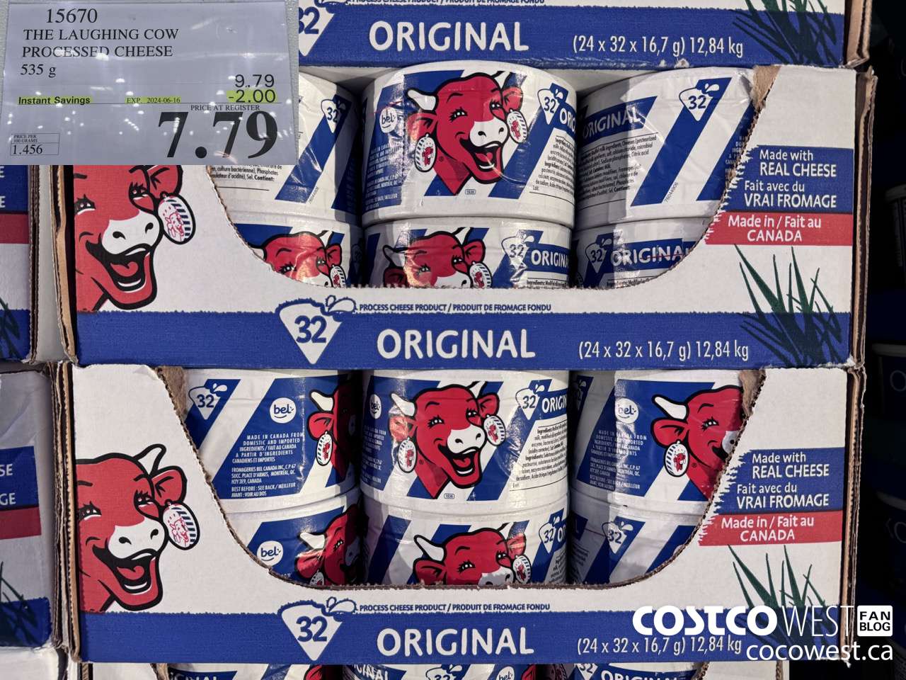 15670 THE LAUGHING COW PROCESSED CHEESE 535 g ($2.00 INSTANT SAVINGS EXPIRES ON 2024-06-16) $7.79