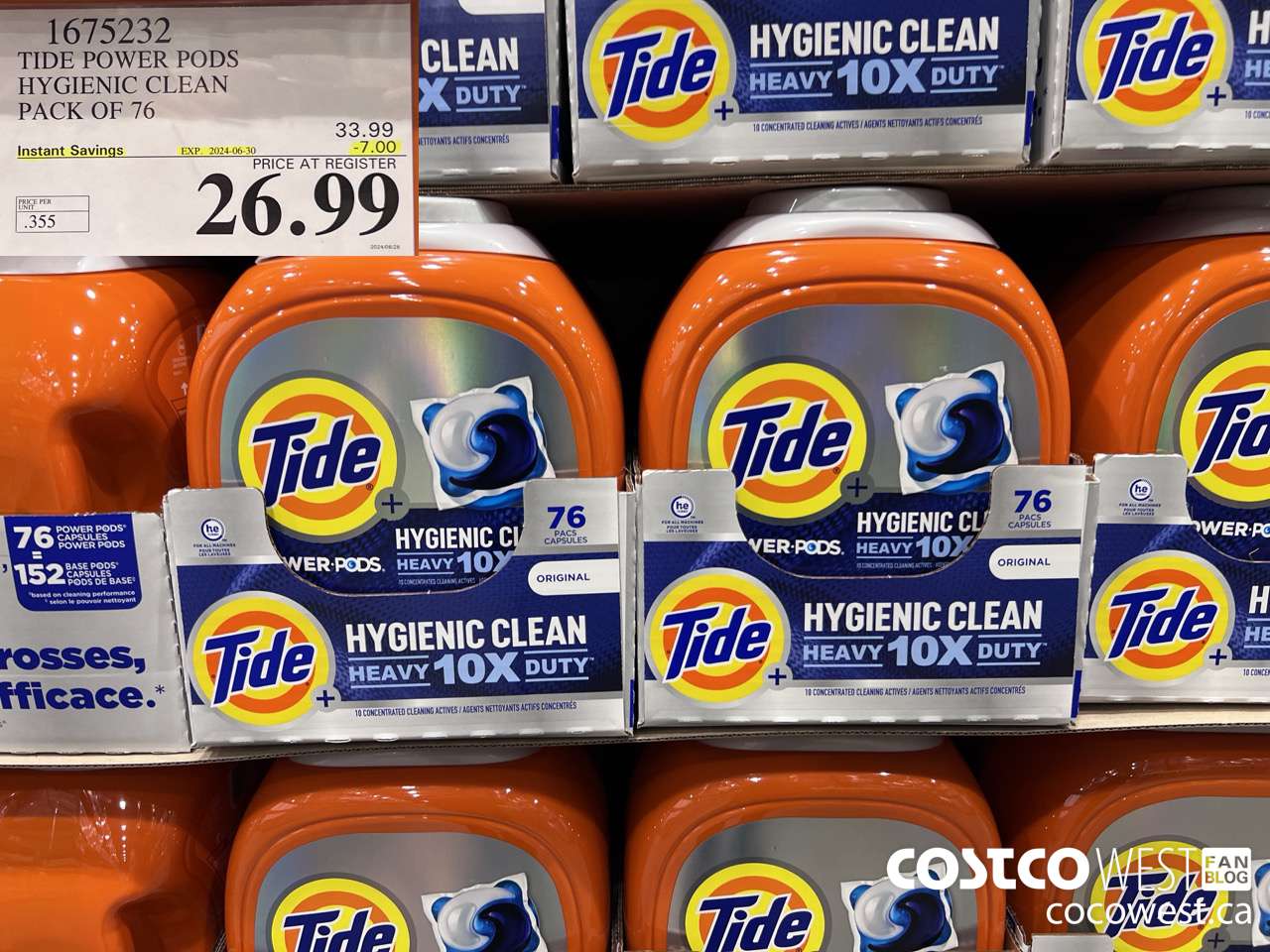 1675232 TIDE POWER PODS HYGIENIC CLEAN PACK OF 76 ($7.00 INSTANT SAVINGS EXPIRES ON 2024-06-30) $26.99