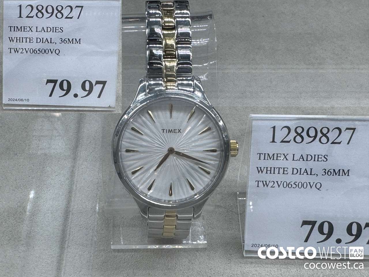 1289827 TIMEX LADIES WHITE DIAL, 36MM TW2V06500VQ $79.97