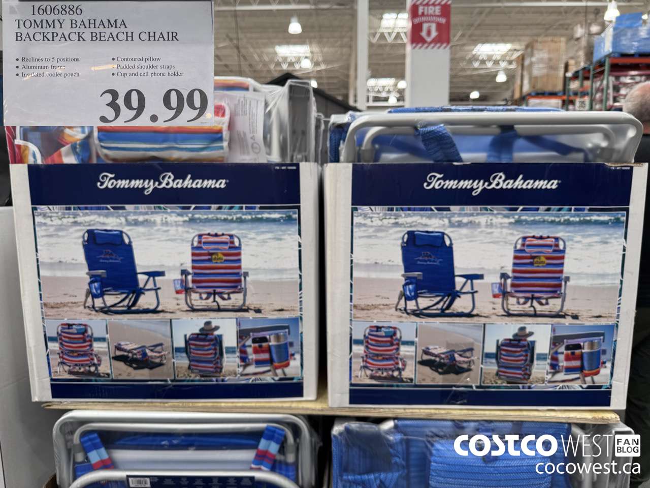 1606886 TOMMY BAHAMA BACKPACK BEACH CHAIR $39.99