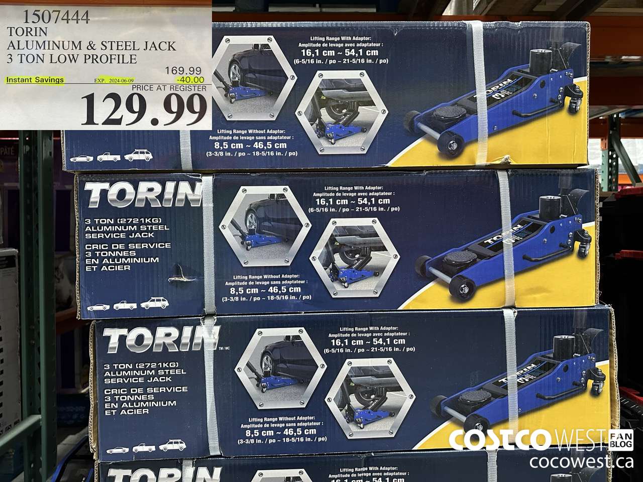 1507444 TORIN 3 TON HYBRID JACK LOW PROFILE ($40.00 INSTANT SAVINGS EXPIRES ON 2024-06-09) $129.99