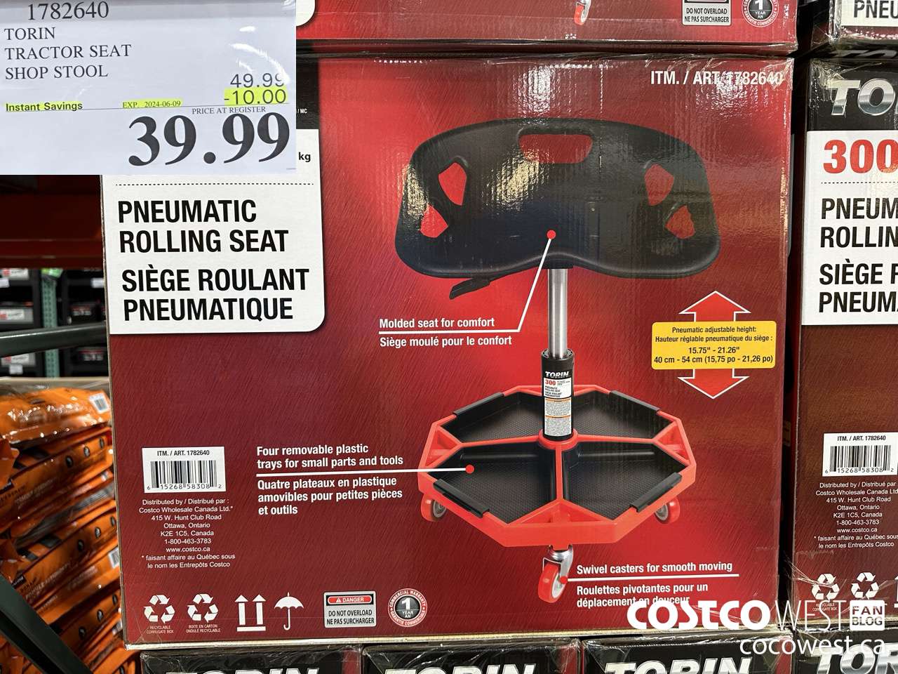 1782640 TORIN TRACTOR SEAT SHOP STOOL ($10.00 INSTANT SAVINGS EXPIRES ON 2024-06-09) $39.99