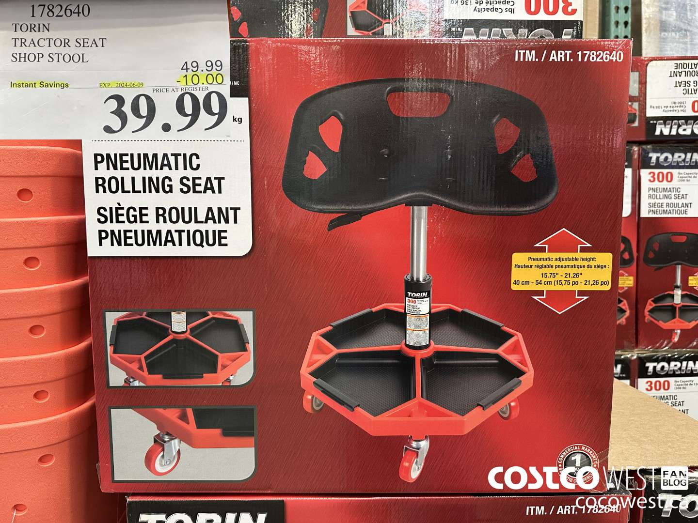 1782640 TORIN TRACTOR SEAT SHOP STOOL ($10.00 INSTANT SAVINGS EXPIRES ON 2024-06-09) $39.99