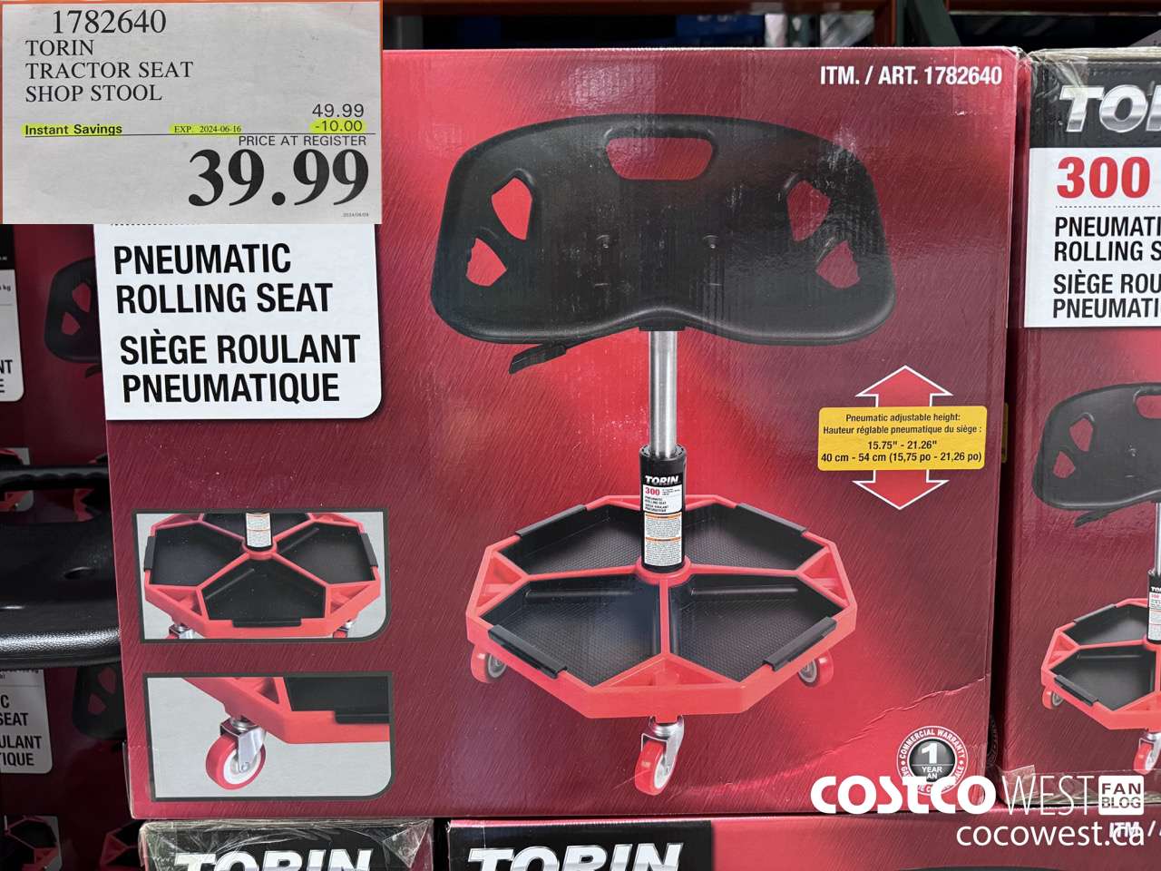 1782640 TORIN TRACTOR SEAT SHOP STOOL ($10.00 INSTANT SAVINGS EXPIRES ON 2024-06-16) $39.99