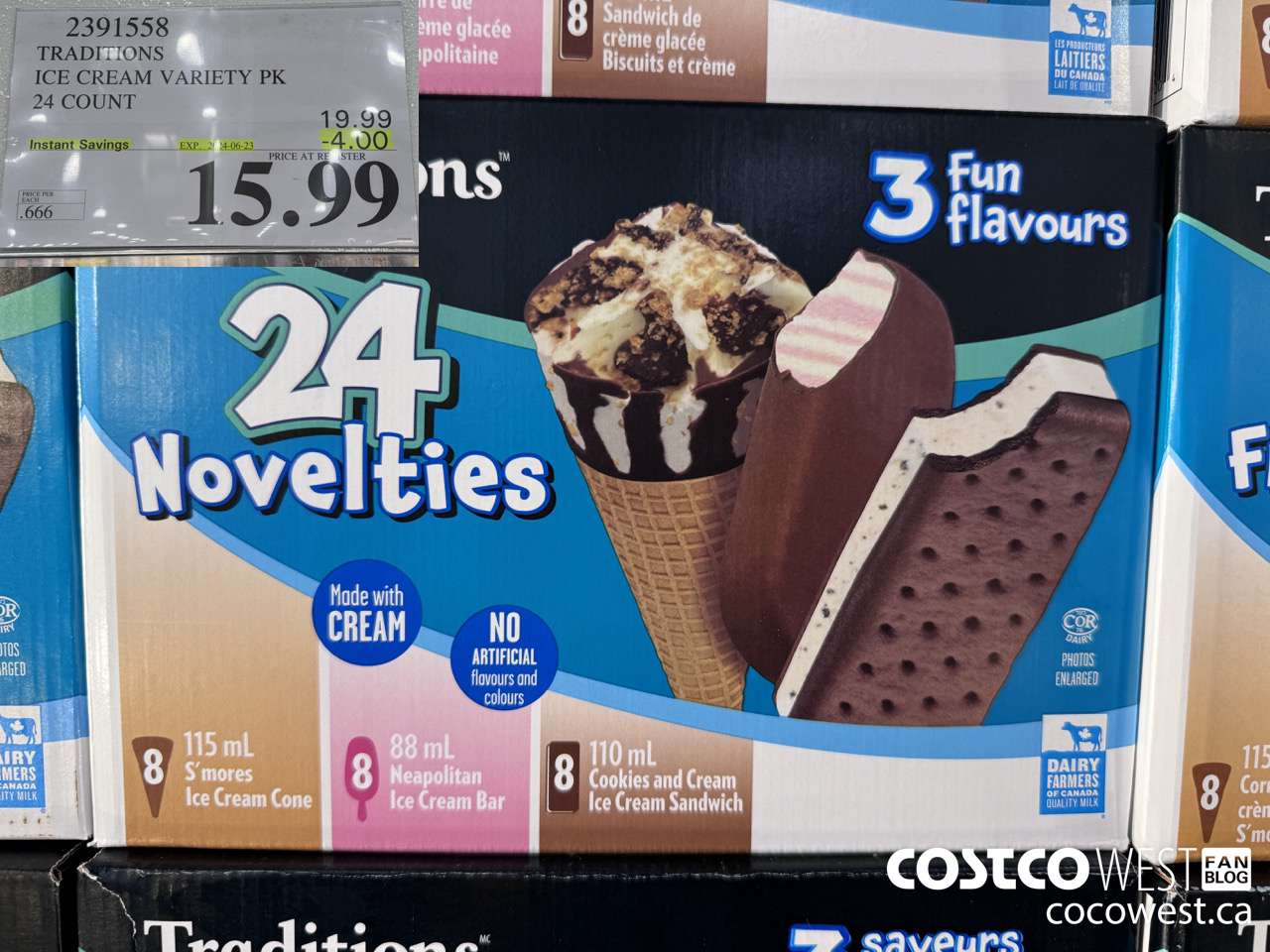 2391558 TRADITIONS ICE CREAM VARIETY PK 24 COUNT ($4.00 INSTANT SAVINGS EXPIRES ON 2024-06-23) $15.99