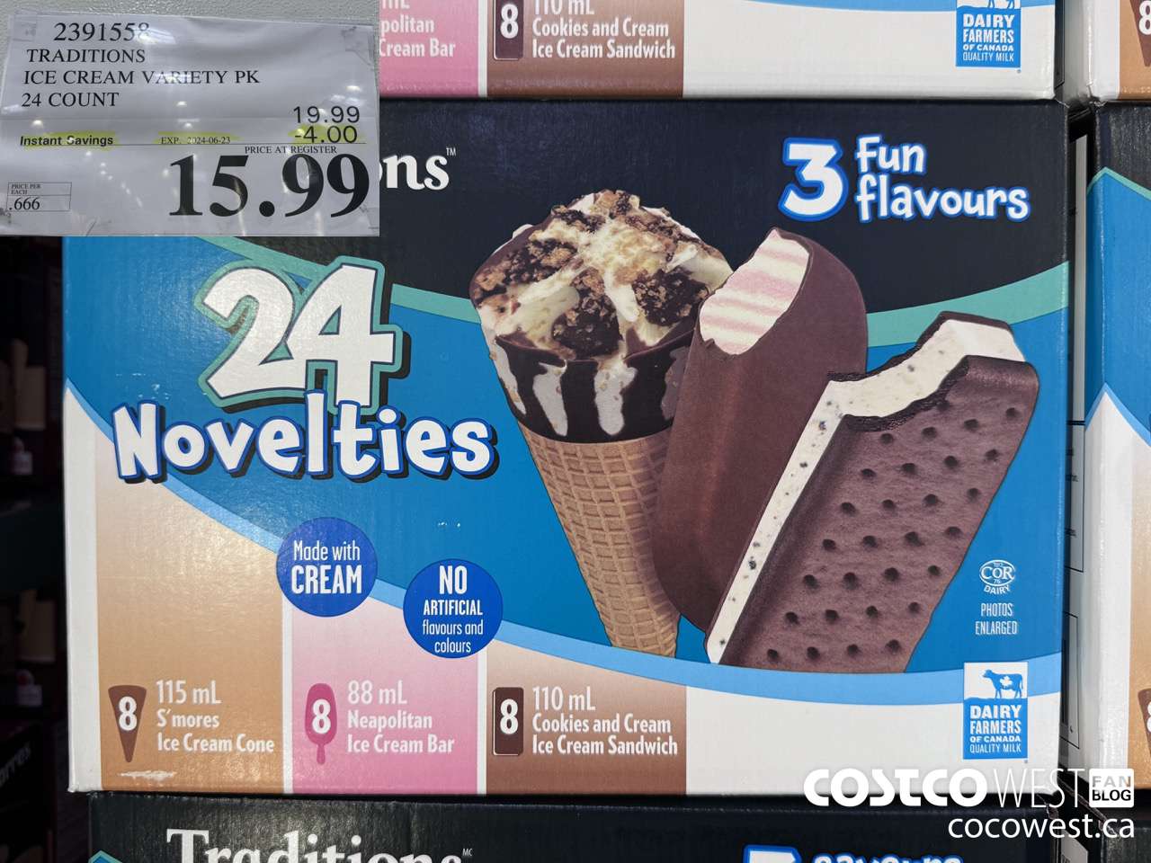 2391558 TRADITIONS ICE CREAM VARIETY PK 24 COUNT ($4.00 INSTANT SAVINGS EXPIRES ON 2024-06-23) $15.99