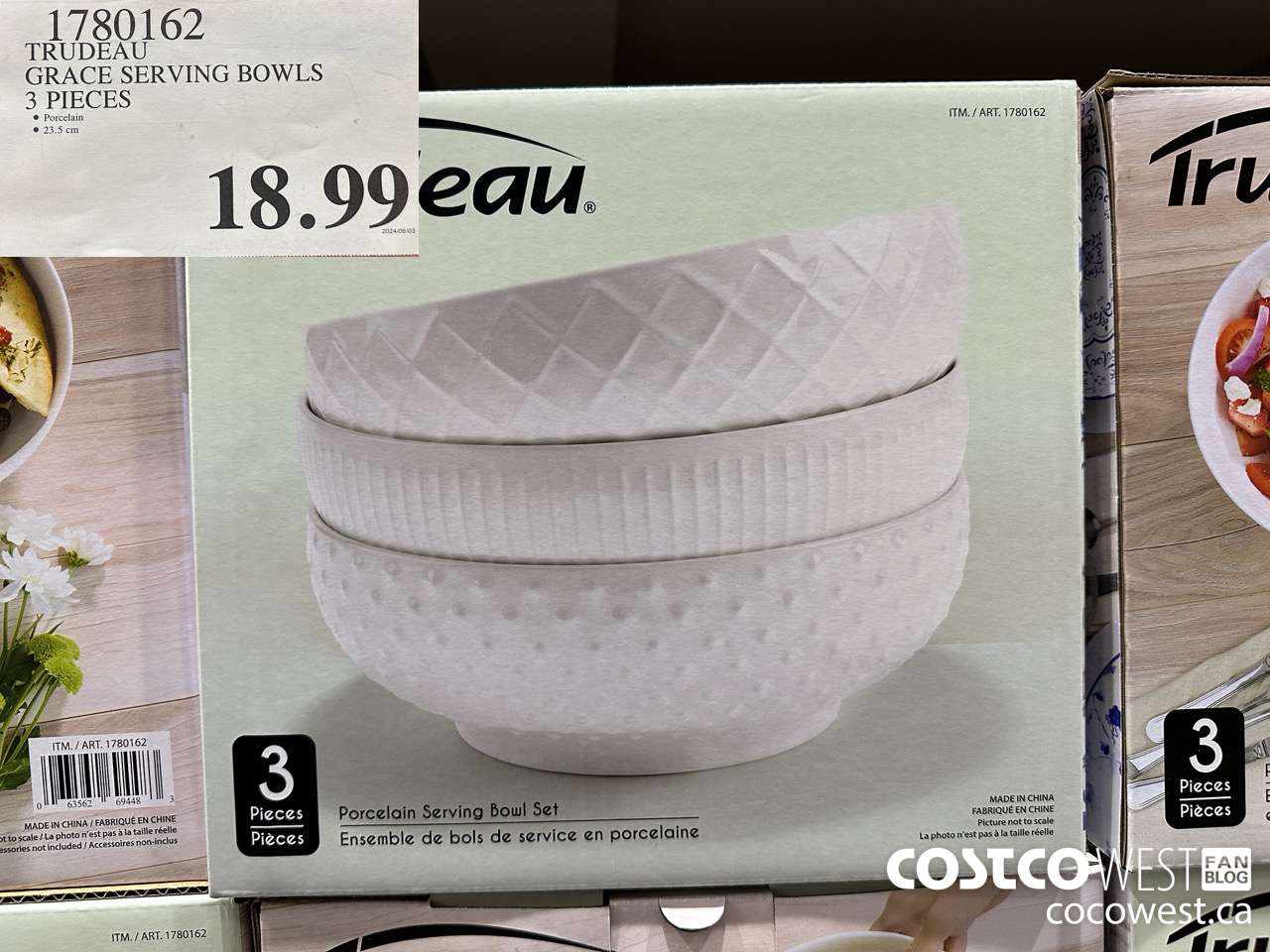 1780162 TRUDEAU GRACE SERVING BOWLS 3 PIECES $18.99