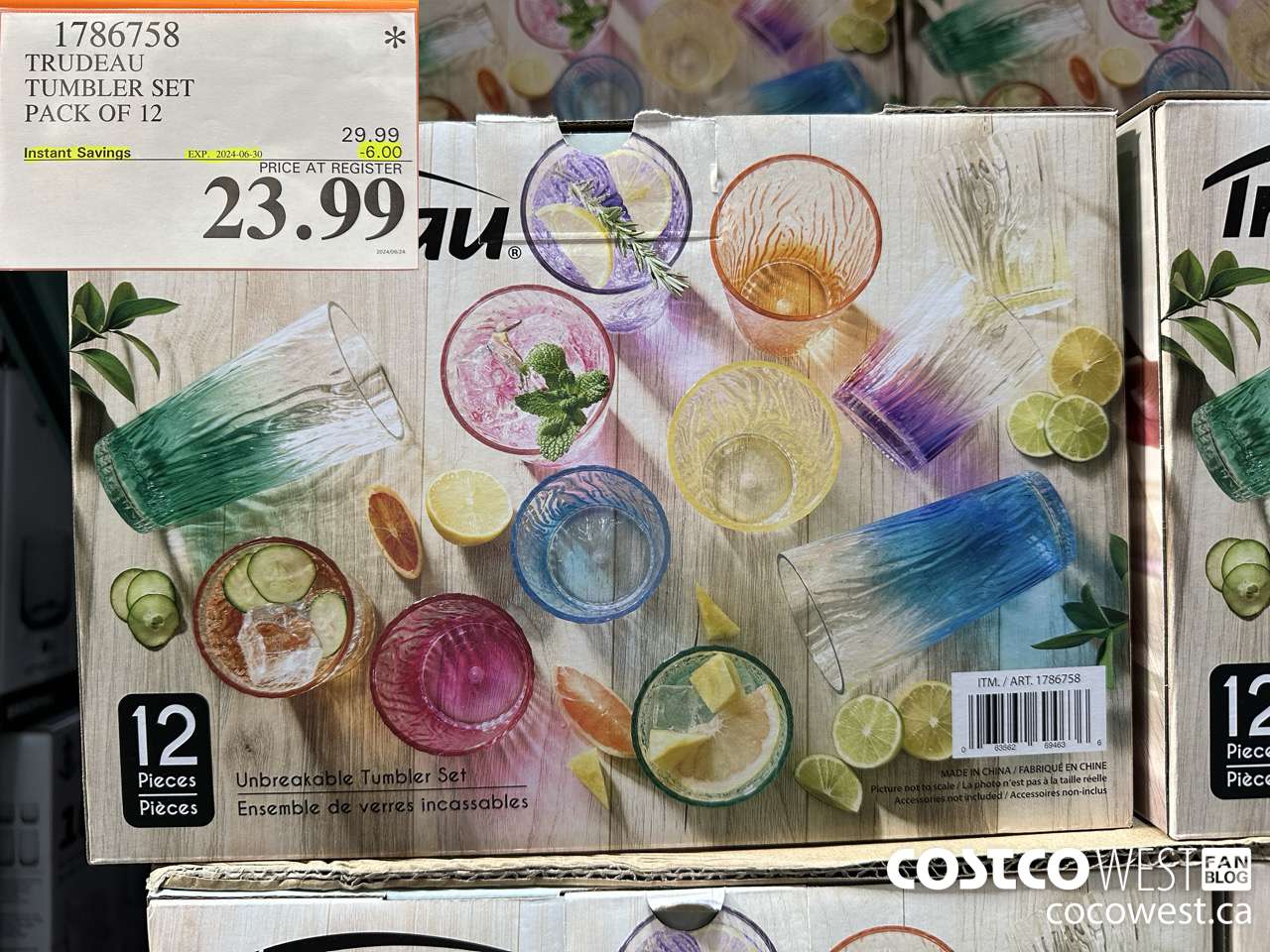 1786758 TRUDEAU TUMBLER SET PACK OF 12 ($6.00 INSTANT SAVINGS EXPIRES ON 2024-06-30) $23.99