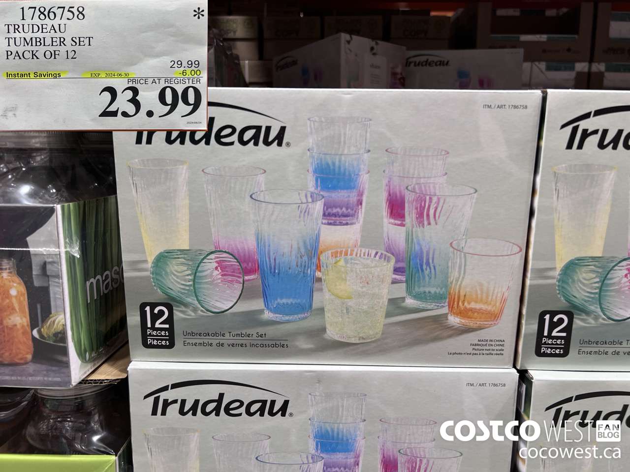 1786758 TRUDEAU TUMBLER SET PACK OF 12 ($6.00 INSTANT SAVINGS EXPIRES ON 2024-06-30) $23.99